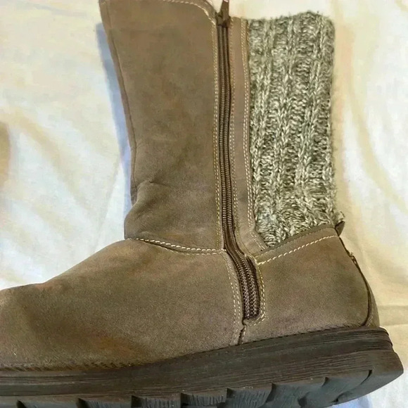 Muk Luks boots sweater/ light brown zip up Mid Calf size 7 - Picture 5 of 9